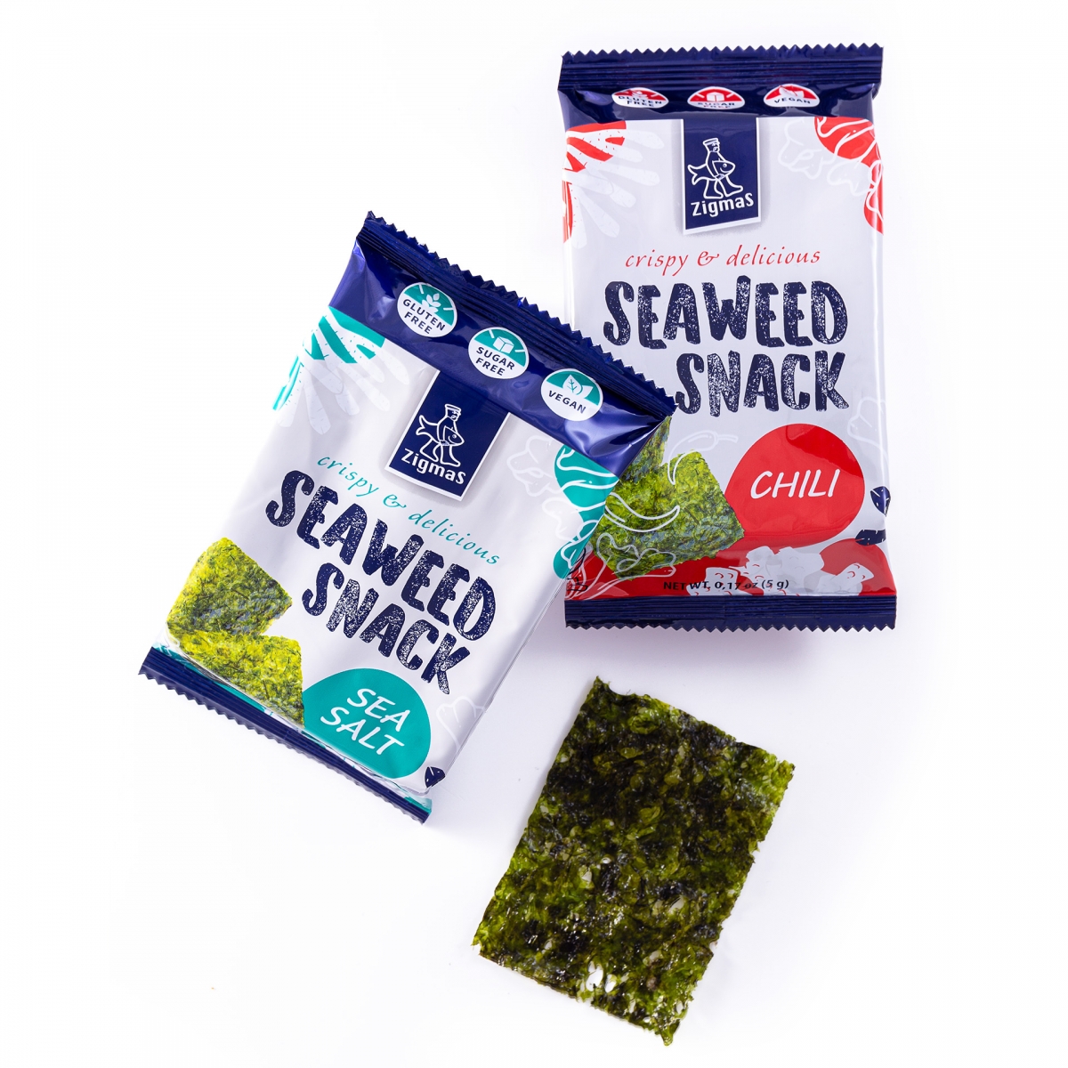 ZIGMAS seaweed snacks pakuočių dizainas